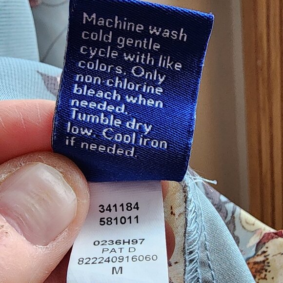 Apt. 9 Floral Blue/Gray V-Neck Blouse Size Medium - Picture 11 of 16